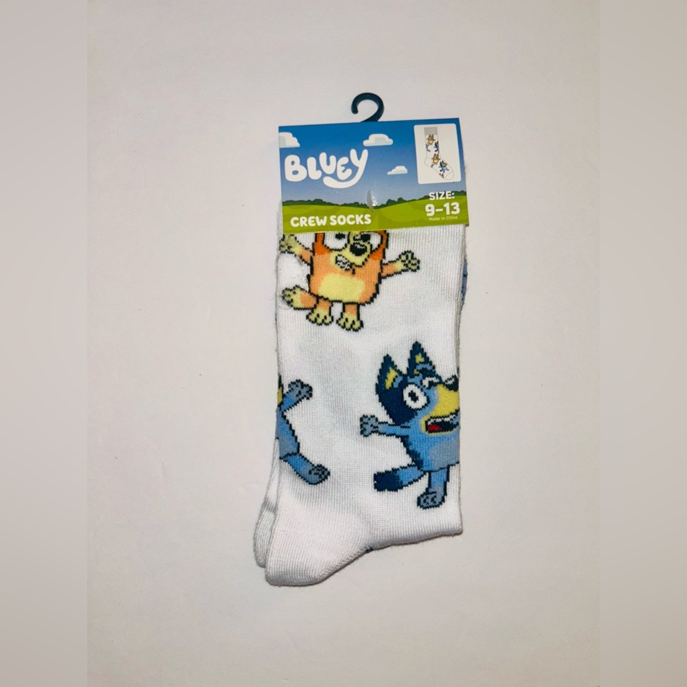 Bluey Character Crew Socks 9-13 NWT